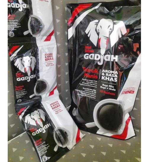 

【COD】 kopi gadjah mix kopi dan gula (kopi+gula pisah) 1 bungkus isi 10 sachet x 25 gram paling murah