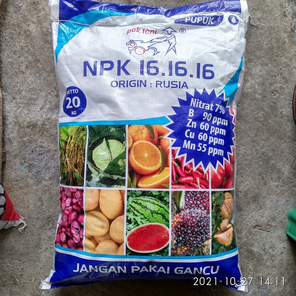 @20Kg NPK 16 16 16 Pak Tani ORIGIN RUSIA