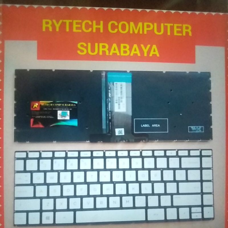 Keyboard hp 14-cf 14-dk 14s-dk 14-df 14-dg silver backlight