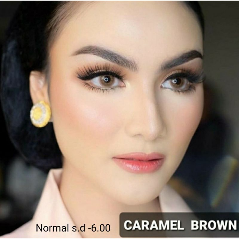 SOFTLENS CARAMEL BROWN/COKLAT. NORMAL/MINUS (s.d -6.00) NEW MORE DUBAI