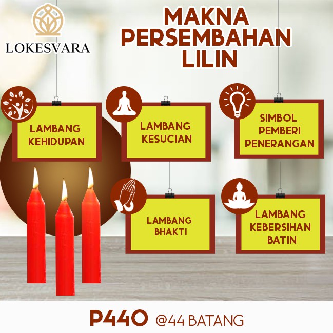 Lilin Sembahyang Parafin Sukhavati P440 Merah