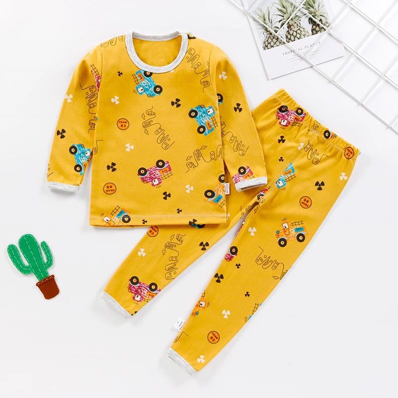 Baju Tidur Piyama Anak Premium Set TRUCK Bahan Katun Piyama Anak Gambar Lucu Baju Tidur Anak Bahan Katun