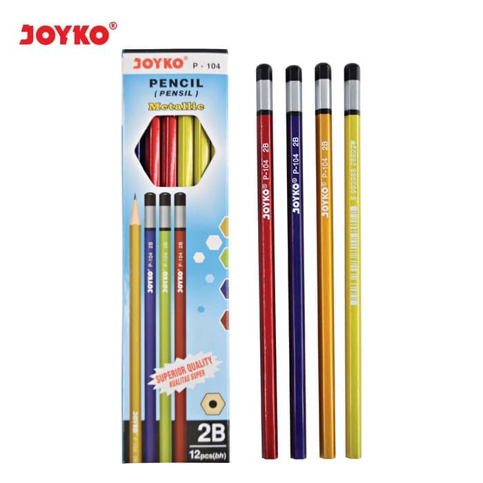 Pencil / Pensil Joyko P-104 / 2B / Metallic / 1 BOX 12 PCS