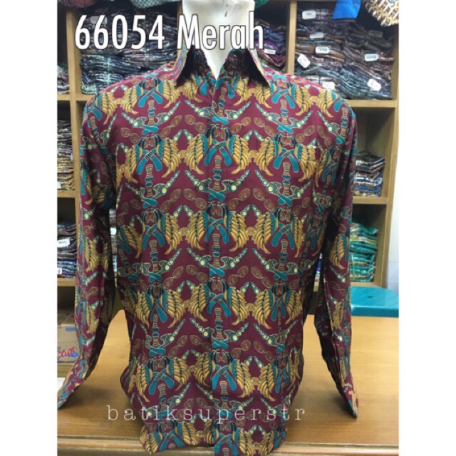 Kemeja Batik 66054 Hem Batik Baju Batik Pria Motif Papua Batik Papua