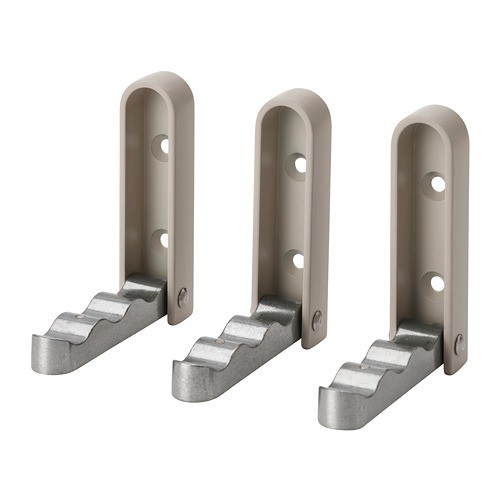 KLYKET Pengait lipat 3 pcs aluminium krem