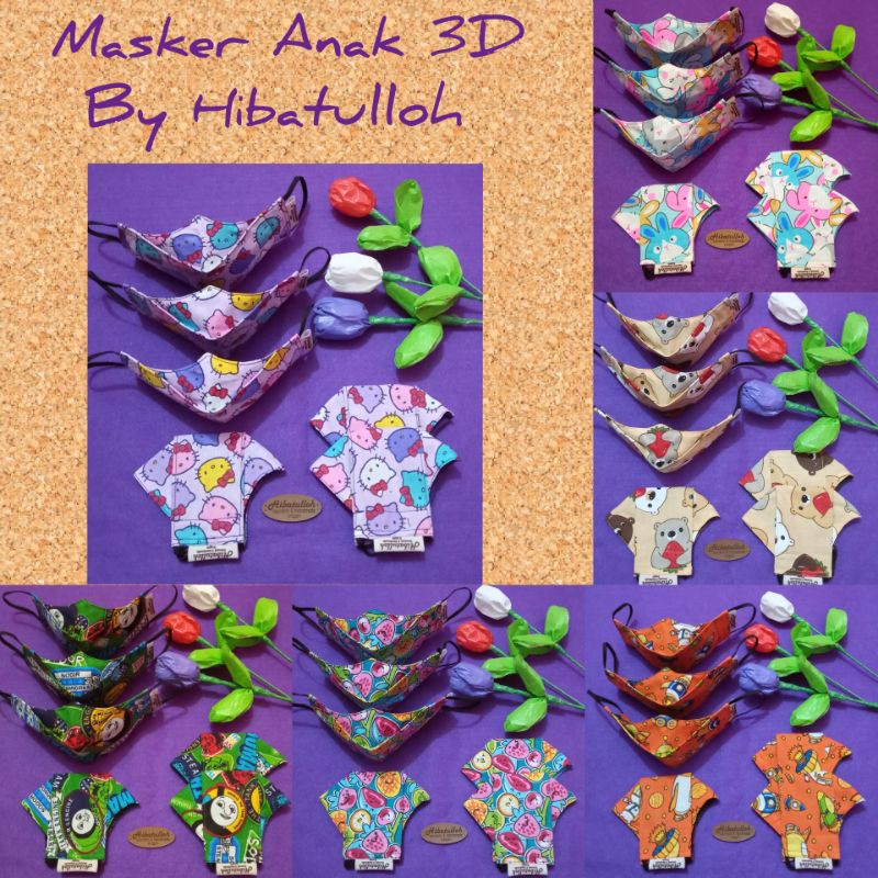 Masker Anak 3D (EVO) / Masker Kain / MASKER 3D / Masker Hibatulloh