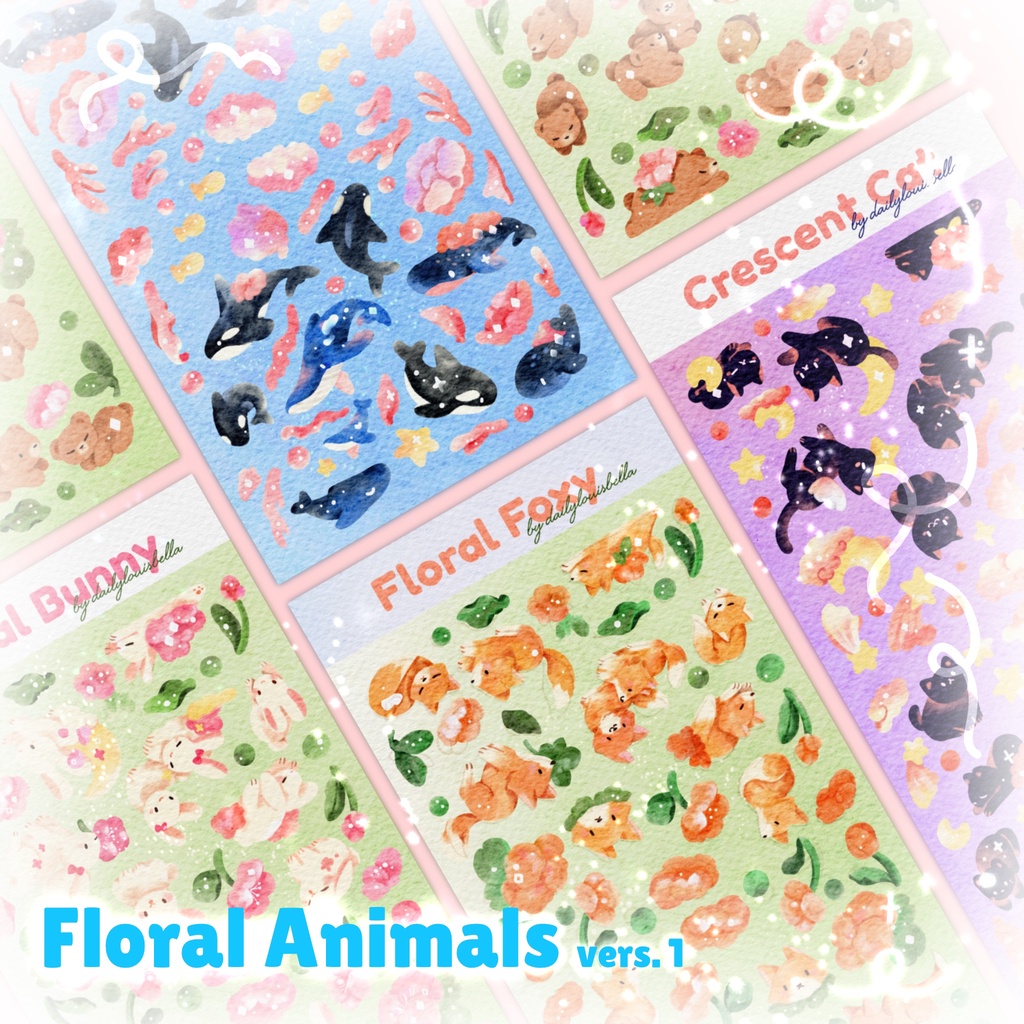 

Glitter Deco Sticker by Dailylouisbella: Animals Vers.1