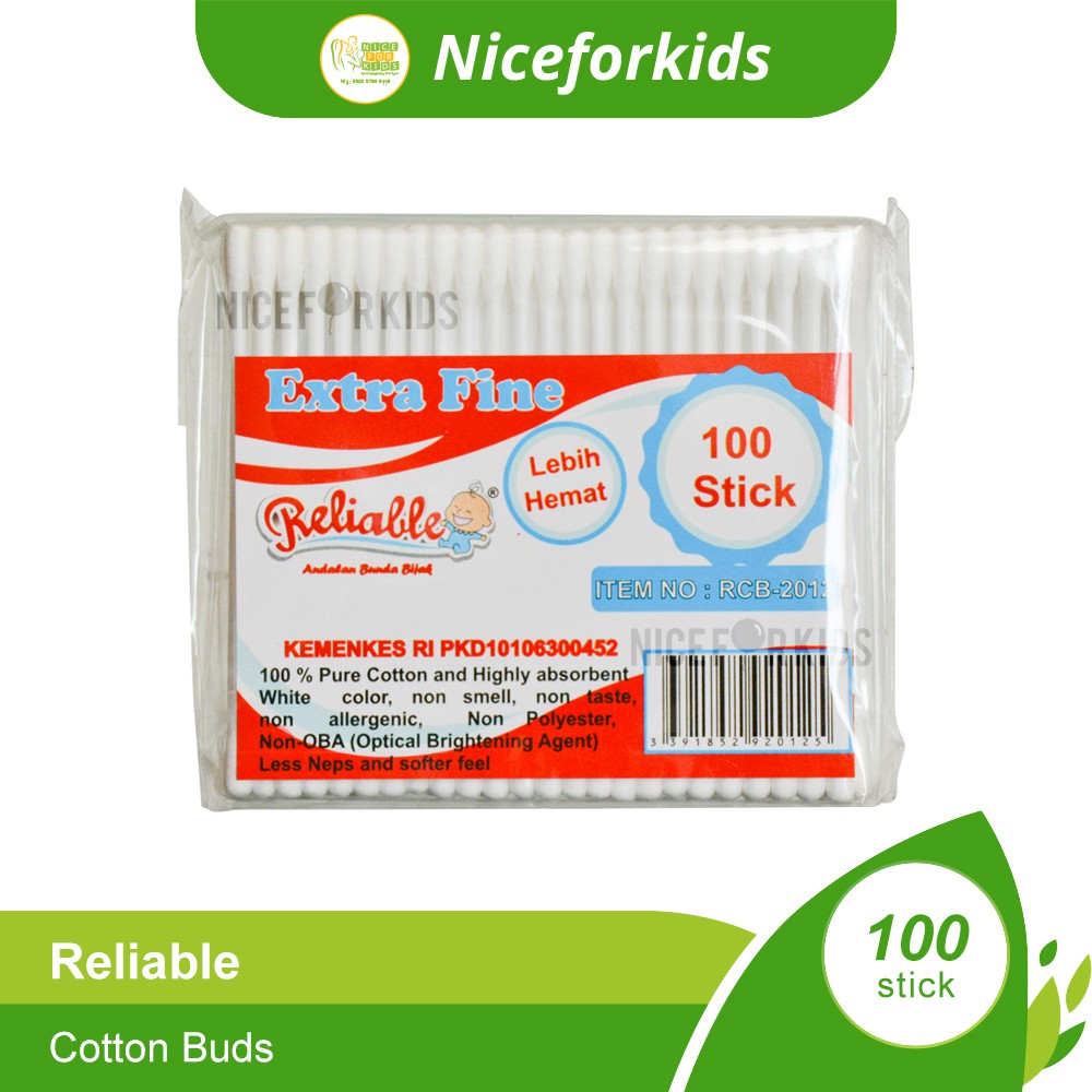 Reliable Baby Cotton Buds Korek Telinga Korek Kuping Kapas isi 100