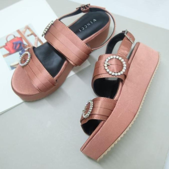 Wedges Brown Permata VNC VINCCI Original Store Murah TERLARIS