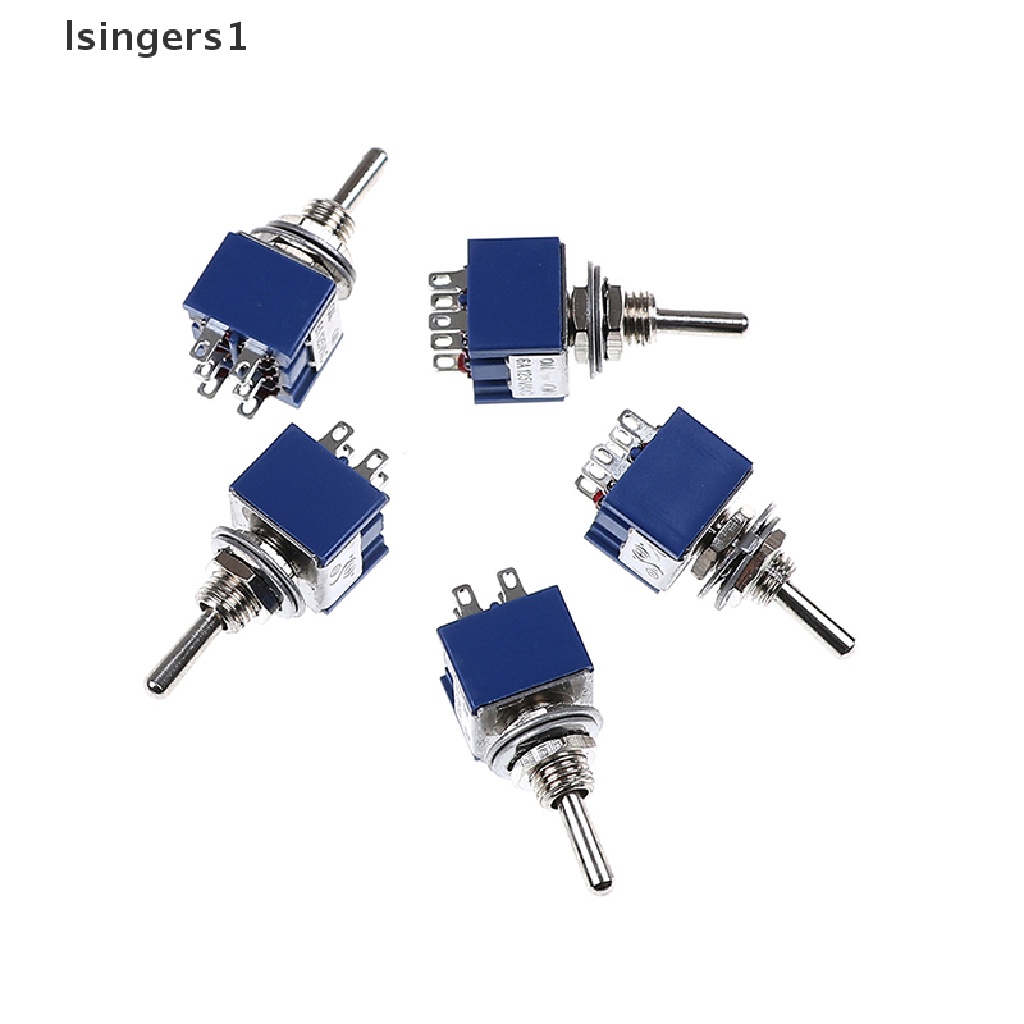 (lsingers1) 5pcs Saklar Toggle 6P 6A 125VAC 6 Pin DPDT ON-ON Mini