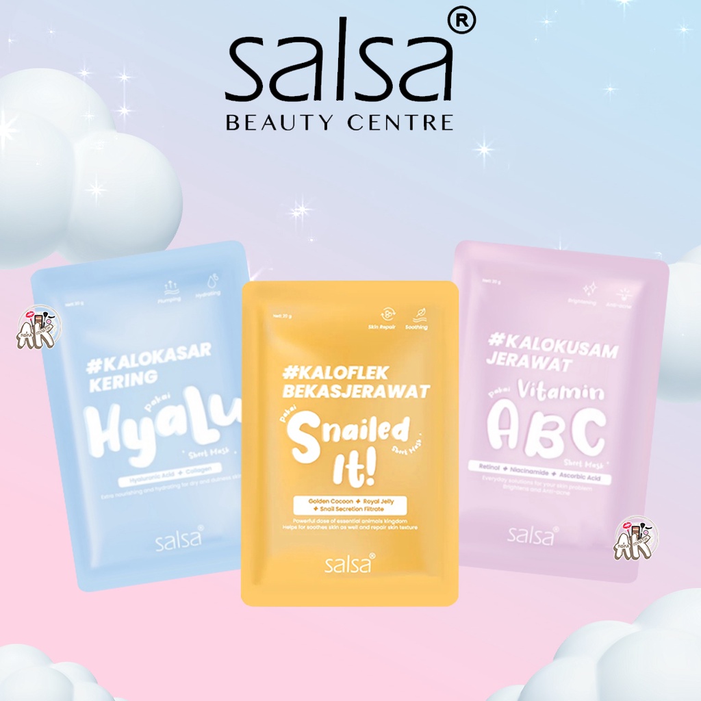 SALSA SHEET MASK SERIES ( HYALU / VITAMIN ABC / SNAILED IT! ) 20GR