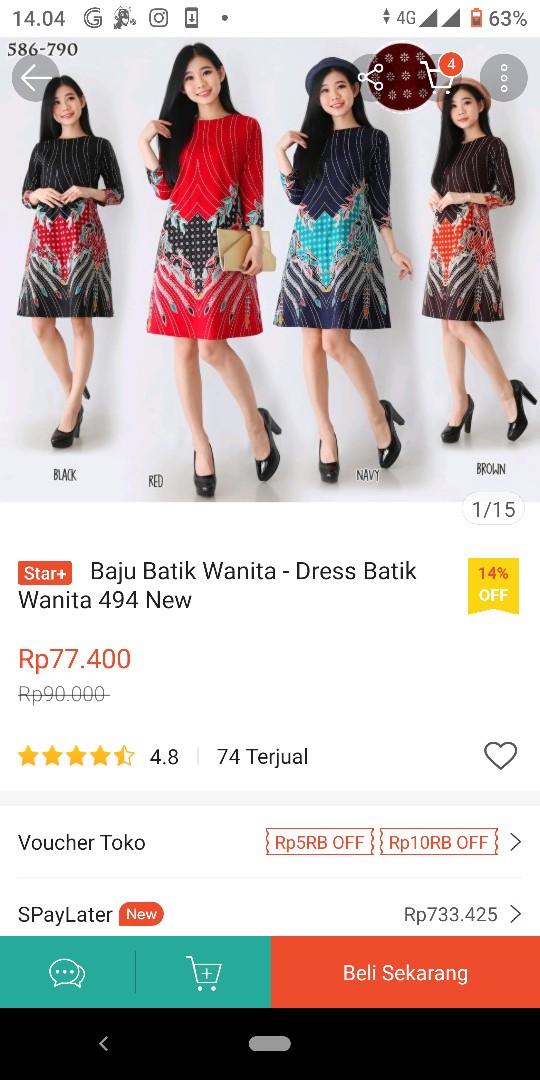 Baju Batik Wanita - Dress Batik Wanita 494 New