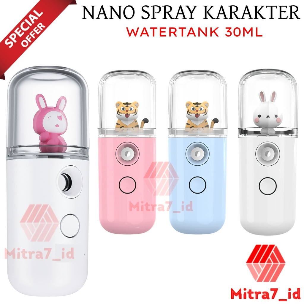 [M7] NANO SPRAY KARAKTER 30ML / NANO SPRAY BONEKA / NANO MIST SPRAYER / FACE SPRAYER USB / NANO SPRAYER KARAKTER LUCU