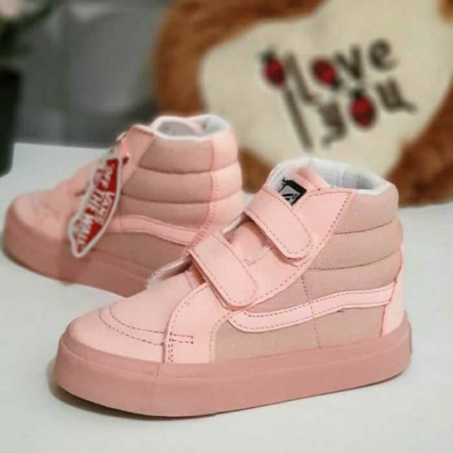 SEPATU ANAK PEREMPUAN BOOT FULL PEACH SEPATU VANS ANAK KUALITAS IMPORT