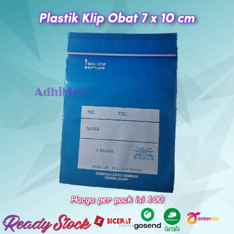 Plastik Obat sablon 7x10cm isi 100 plastik klip obat