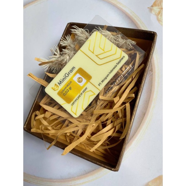 Emas Minigram 24 Karat LM 0.02 gram Kemasan Original
