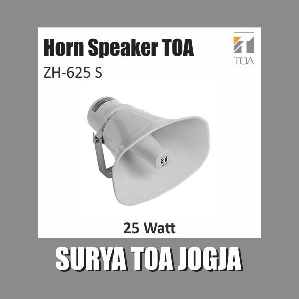 Speaker Horn TOA ZH 625 S Original  25 Watt W  ZH-625S ZH 625 Kotak Oval Putih Corong Siren Sirine