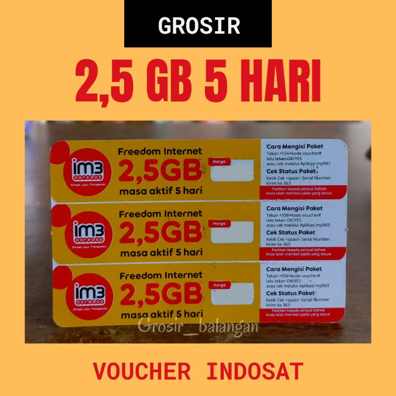 Voucher Indosat 2,5 GB 5 Hari