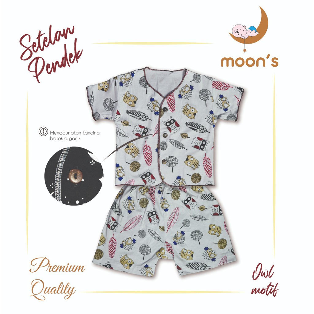 SML MOONS STELAN PENDEK PREMIUM BABYMOON STELAN BAJU BARU LAHIR NEWBORN BAJU BAYI BAJU PANJANG KUTUN