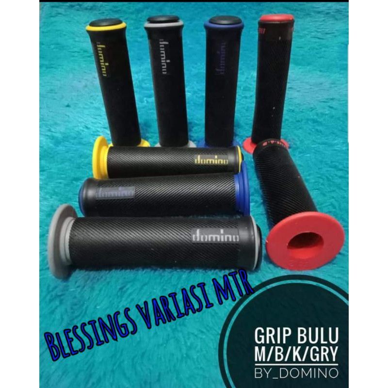 Handgrip buluh domino model rcb merah/kuning/biru/abu