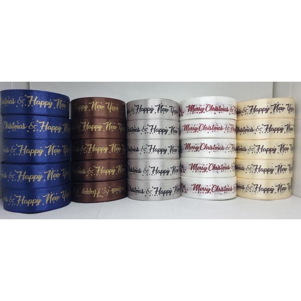 

Pita Merry Christmas & Happy New Year | Satin | Lebar (±) 2.5 cm