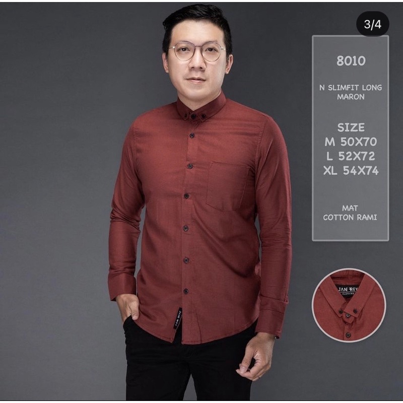 Kemeja Pria Maroon Merah