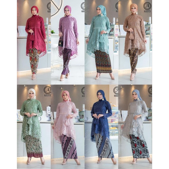 SET KEBAYA TUNIK LESTY / SET KEBAYA MURAH / KEBAYA TUNIK BROKAT / KEBAYA WISUDA