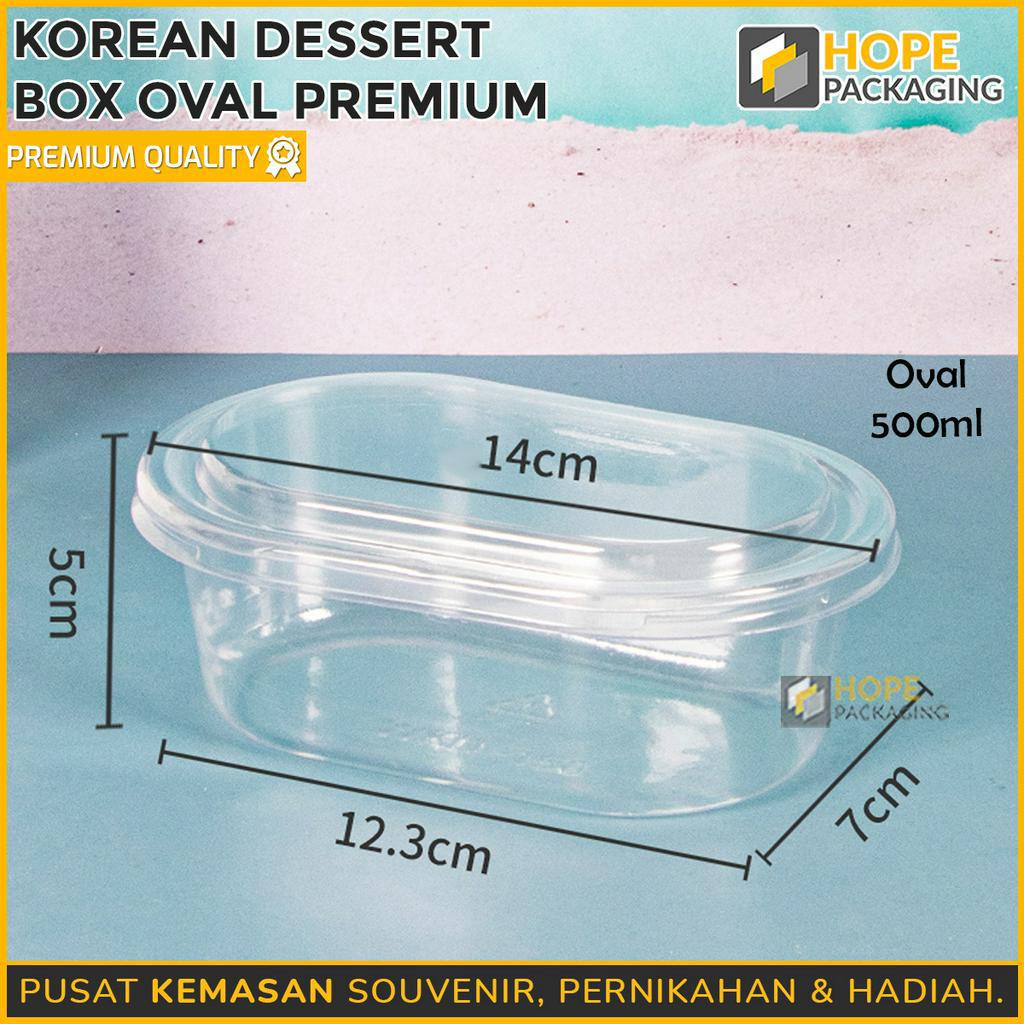 [ISI 3PCS] Korean Dessert Box Premium / bentuk persegi dan oval transparant toples bening makanan kue / salad untuk hampers dessert cup box dessert tiramisu