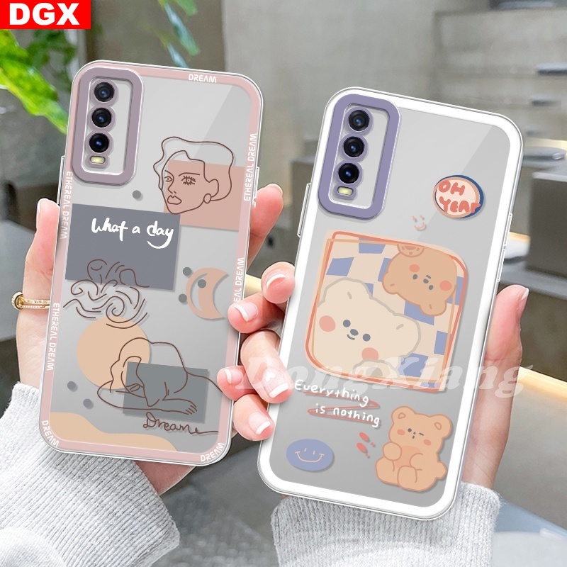 Casing TPU VIVO Y12s Y15S Y15A Y21T Y21S Y20s Y20i Y33S Y11 Y12 Y15 Y17 Y91C Y19 Y30 Y85 Y51 S1 V23e V9 V5G Motif Beruang