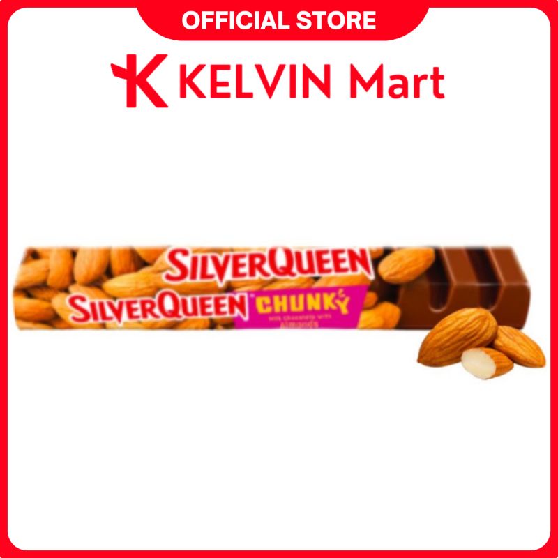 

SilverQueen Chocolate Chunky Bar Almond Cokelat Silver Queen Pck 95 g | KELVIN Mart