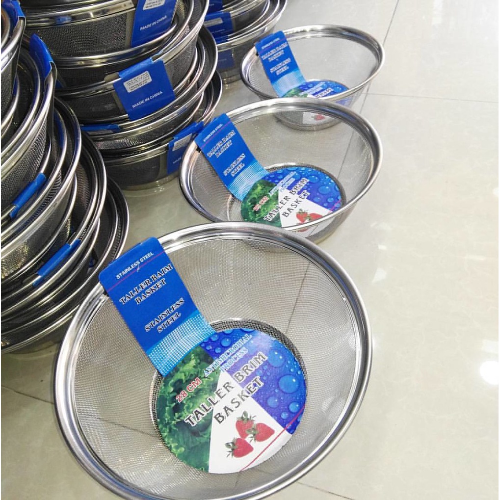 Saringan Stainless Steel-Taller Brim Basket-Saringan Baskom Stainless Steel- SARINGAN STAINLESS STEE