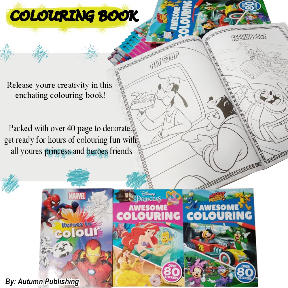 Colouring Book Buku Mewarnai Menggambar Disney Marvel Mickey By