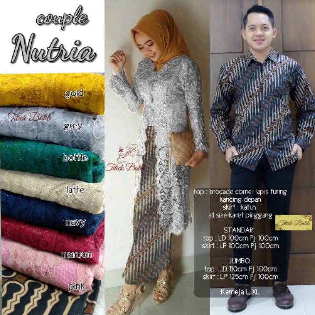 Couple Batik Nutria Brokat Set Nutri