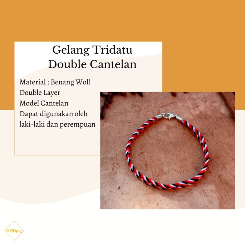 MYSAMAYU - Gelang Tridatu Double Cantelan / Gelang khas bali / Gelang Tridatu Original /Gelang Wol