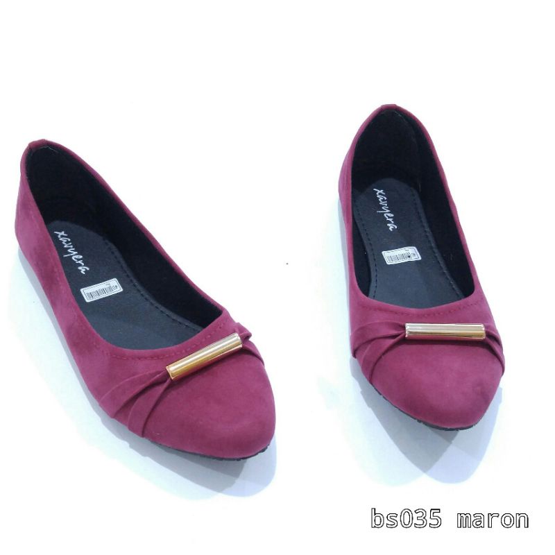 Borneo Sepatu Wanita Flat Flatshoes Bahan Kain Beludru by Xavyera kode bso35