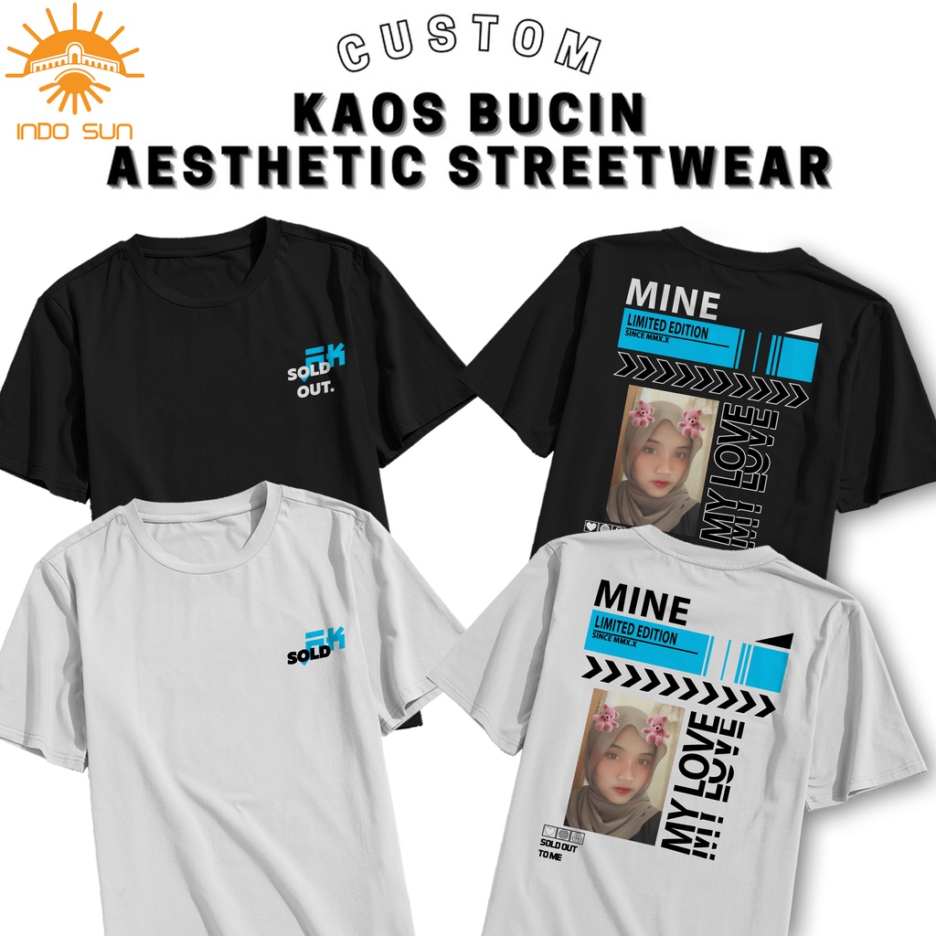 Kaos Bucin - Kaos Custom Foto Pacar - Kaos Couple - Baju Couple Aesthetic - Kaos Foto Sendiri - Kaos