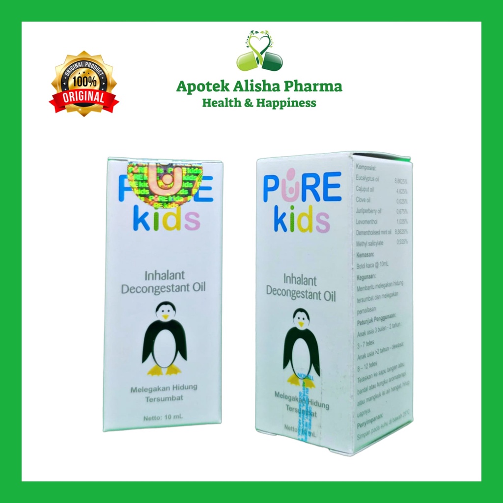 PURE KIDS INHALANT DECONGESTANT OIL-Pure Baby Inhalant/Minyak Esensial Aromaterapi/Hidung Tersumbat/Pernapasan Lega Bayi/Pure Baby Kids Inhalant