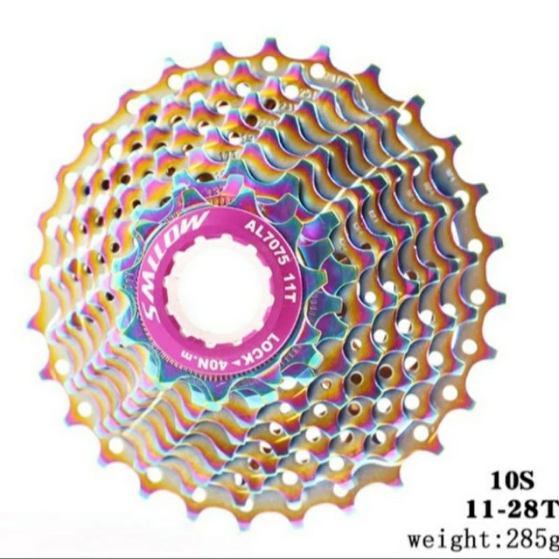SPROCKET SPROKET 10 SPEED RAINBOW PELANGI CASSETE 11-28T