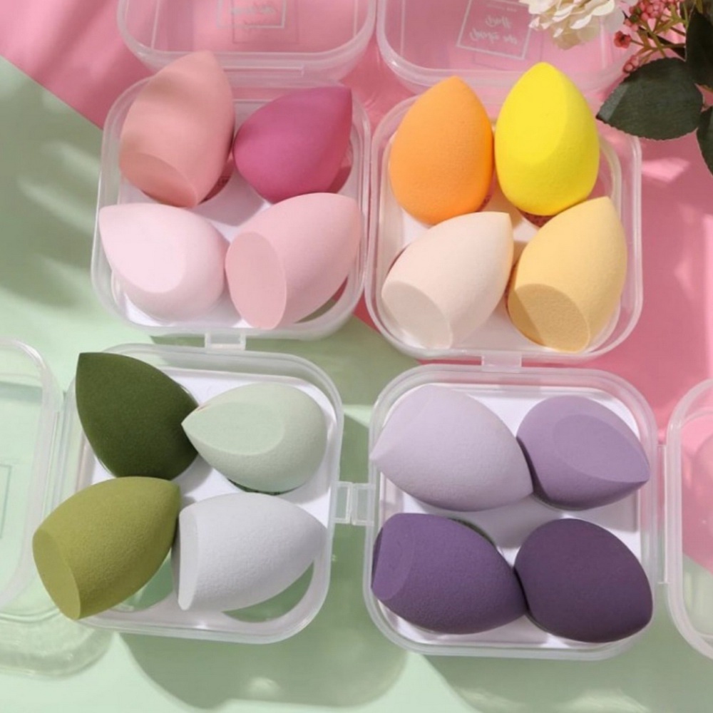 SPONS MAKE UP BOX 4pcs - MAKE UP SPONGE BEAUTY BLENDER BOX ISI 4 PCS - SPON BEDAK - SPON MAKE UP SS001