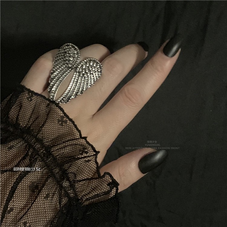 Angel Wing Ring Accessories Dark Retro Harajuku Hip Hop