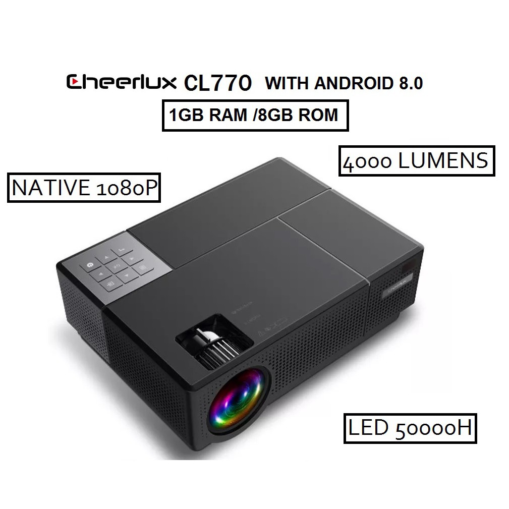 CHEERLUX CL770 Android ATV Home Projector 1080P Full HD - 4000 Lumens