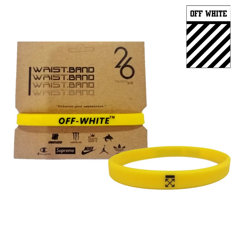 GELANG TANGAN PRIA - GELANG KARET OFFWHITE YELLOW