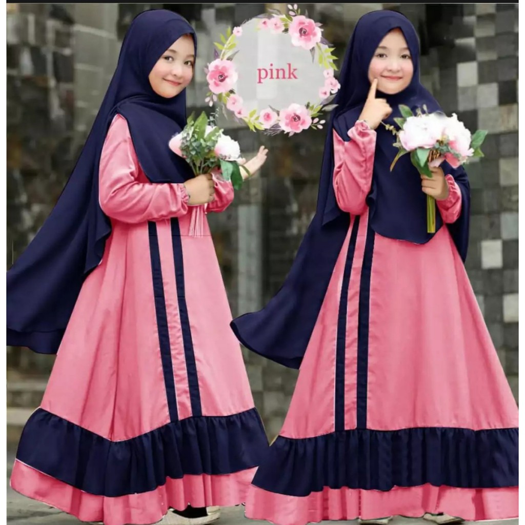 Baju Dress Anak Prempuan Romera Kids Bahan Moscrafe Pakaian Anak Prempuan Fashion Anak Prempuan Model Terbaru 2023 Pakaian Anak Baju Muslim Wanita Modern