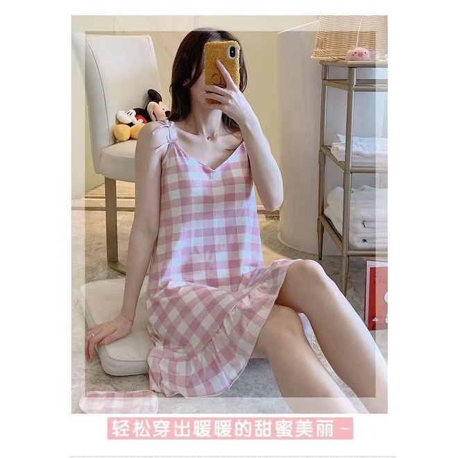 BUENO CREED - Daster Tidur Wanita Velona-Pink Square