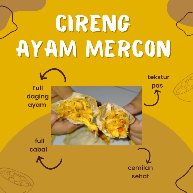 

CIRENG ISI AYAM MERCON ORIGINAL HOMEMADE CEMILAN SEHAT