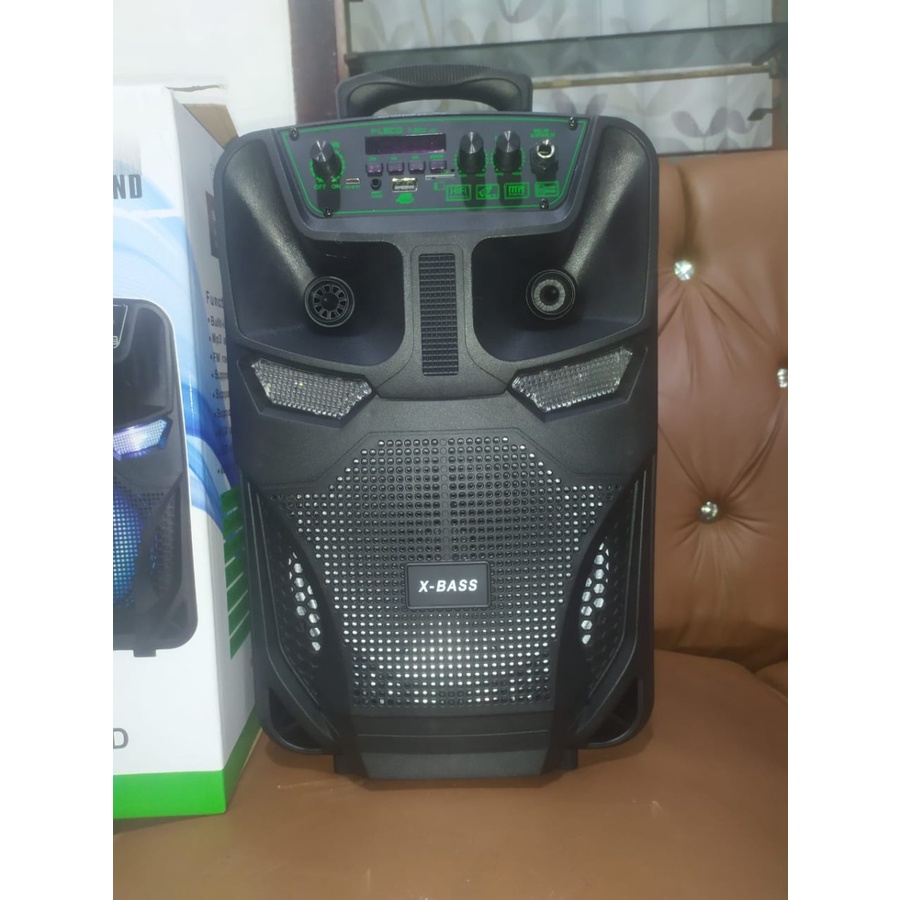 COD SPEAKER BLUETOOTH KARAOKE 8'5 INCH F-8803 PLUS MIC KARAOKE X-BASS//SALON AKTIF FLECO F-8803//SPEAKER KARAOKE