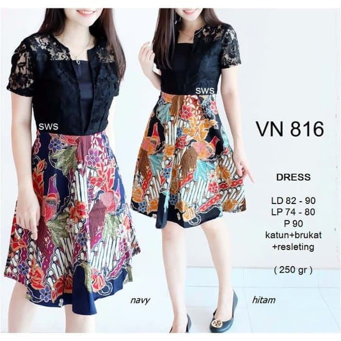 Dress Batik Wanita Modern Baju Kerja Batik Dress Wanita Terbaru Midi Shopee Indonesia