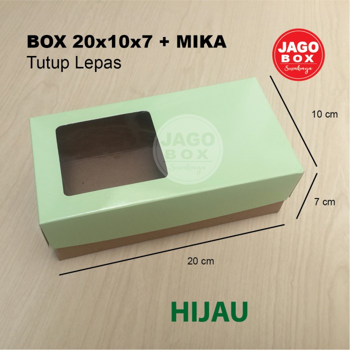 Box Kue Snack Ivory Kraft 20x10x7 cm + Mika