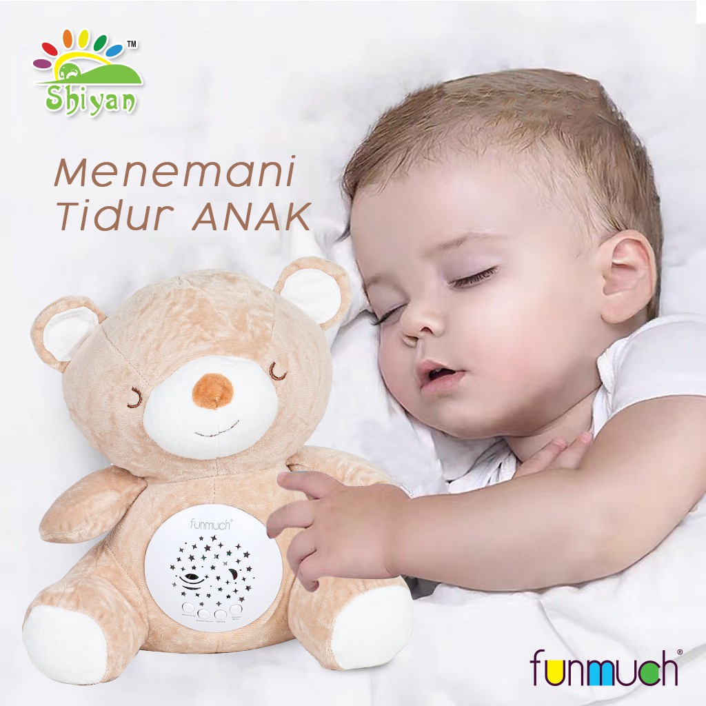 [Shiyan] boneka lucu dengan musik dan lampu proyektor / mainan musik untuk bayi boneka bentuk hewan