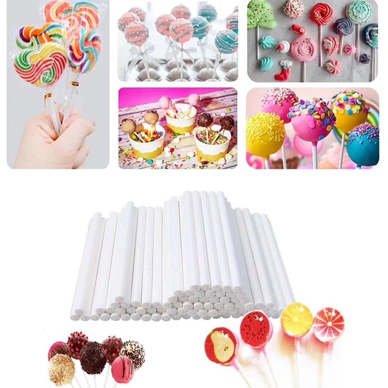 100pcs / Set Cetakan Permen Lolipop Bahan Plastik Food Grade Ramah Lingkungan Untuk Dekorasi Pernikahan